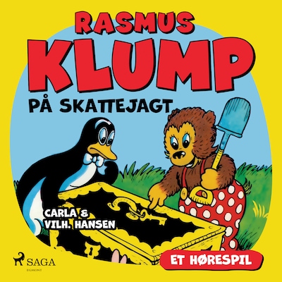 Rasmus Klump på skattejagt (hørespil) – omslag til lydbogen af Carla Hansen, Vilhelm Hansen