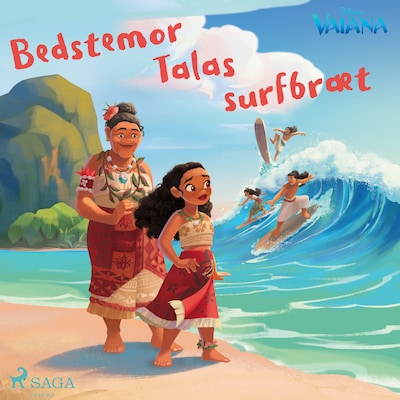 Vaiana - Bedstemor Talas surfbræt – omslag til lydbogen af Disney