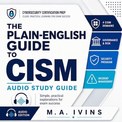The Plain-English Guide to CISM – omslag van het luisterboek van M.A. Ivins