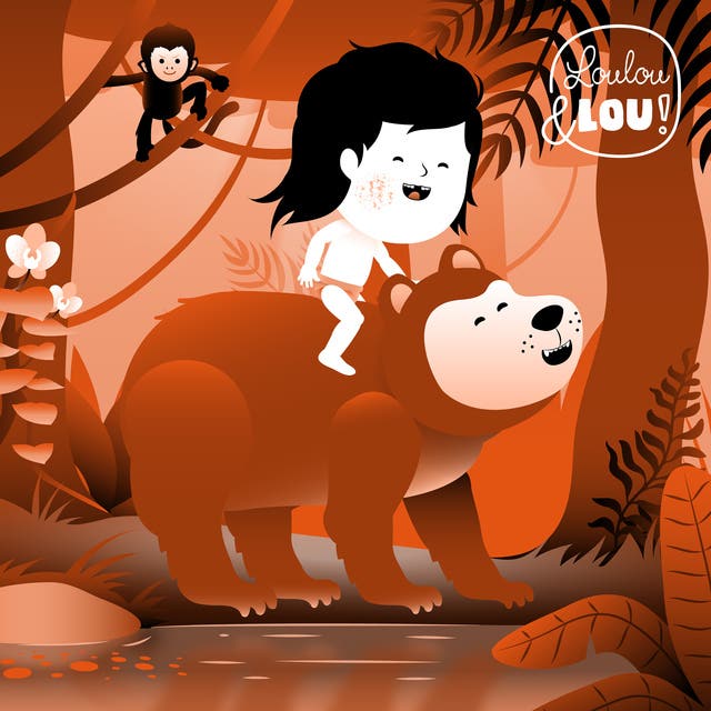 Jungle Boek 2: Apenstreken – omslag van het luisterboek van Vlaamse Luisterverhalen voor Kinderen Loulou en Lou