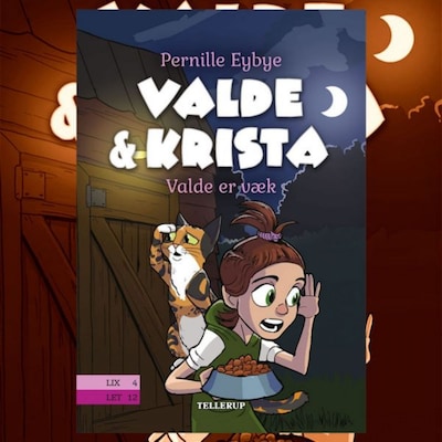 Valde & Krista #5: Valde er væk – omslag til lydbogen af Pernille Eybye