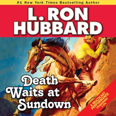 Death Waits at Sundown – omslag til lydbogen af L. Ron Hubbard
