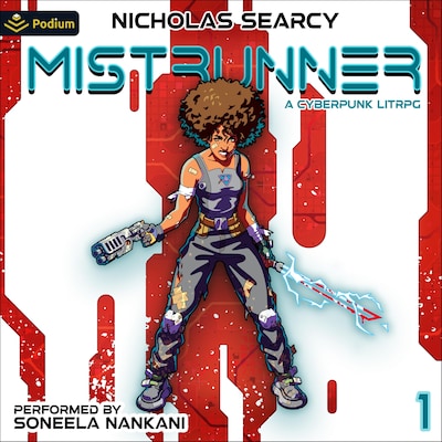 Mistrunner: A Cyberpunk LitRPG – omslag til lydbogen af Nicholas Searcy