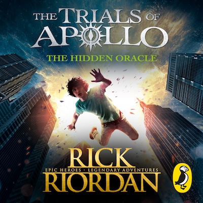The Hidden Oracle (The Trials of Apollo Book 1) – omslag til lydbogen af Rick Riordan