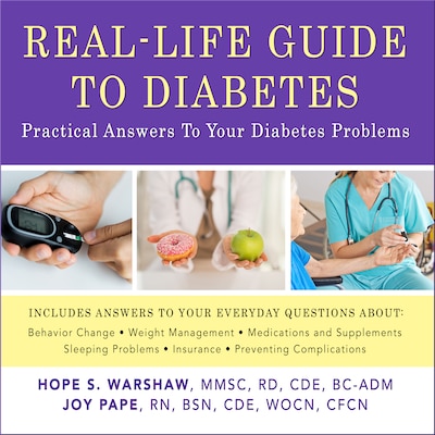 Real-Life Guide to Diabetes – omslag til lydbogen af Hope S. Warshaw, MMSc, RD, CDE, BC-ADM, Joy Pape, RN, BSN, CDE, WOCN, CFCN