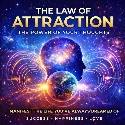 Sleep Hypnosis: The Law of Attraction – The Power of Your Thoughts – omslag til lydbogen af Dr. Jeffrey Thiers, Applied Hypnosis Lab