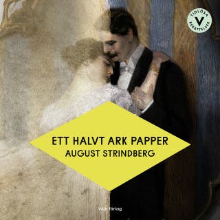 Ett halvt ark papper (lättläst) – omslag till ljudboken av August Strindberg