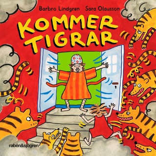 Kommer tigrar – omslag till ljudboken av Barbro Lindgren,Sara Olausson