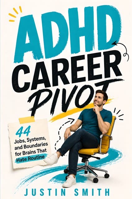 ADHD Career Pivot: 44 Jobs, Systems, and Boundaries for Brains That Hate Routine – omslag til lydbogen af Justin Smith