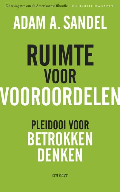 Ruimte voor vooroordelen: pleidooi voor betrokken denken – omslag van het luisterboek van Adam A. Sandel
