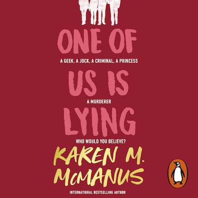 One of Us Is Lying – omslag til lydbogen af Karen M. McManus