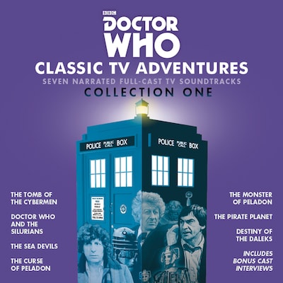 Doctor Who: Classic TV Adventures Collection One – omslag til lydbogen af Douglas Adams, Gerry Davis, Malcolm Hulke