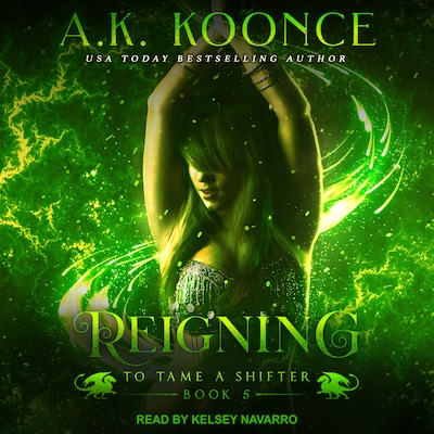 Reigning – omslag til lydbogen af A.K. Koonce