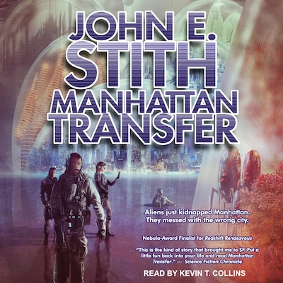 Manhattan Transfer – omslag til lydbogen af John E. Stith