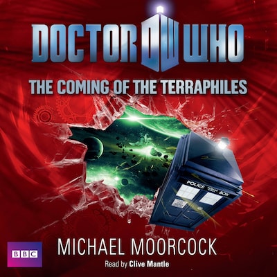 Doctor Who: The Coming Of The Terraphiles – omslag til lydbogen af Michael Moorcock