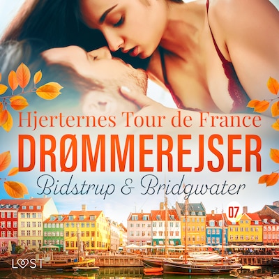 Drømmerejser 7: Hjerternes Tour de France – omslag til lydbogen af Lise Bidstrup, Barbara Nordström, Anna Bridgwater