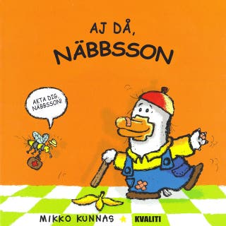 Aj då, Näbbsson – omslag till ljudboken av Mikko Kunnas
