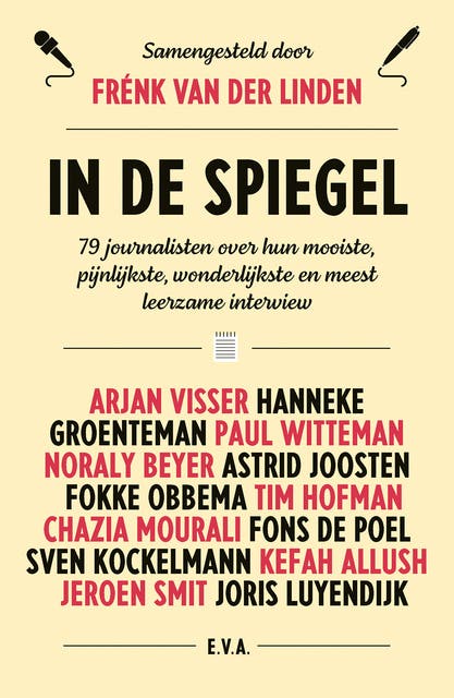 In de spiegel: 79 journalisten over hun mooiste, pijnlijkste, wonderlijkste en meest leerzame interview – omslag van het luisterboek van Frénk van der Linden