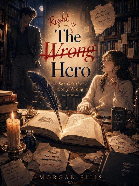 The Wrong Hero – omslag til lydbogen af Morgan Ellis