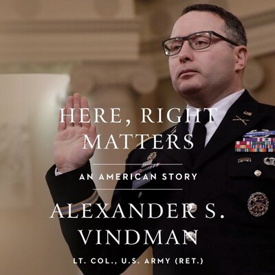 Here, Right Matters – omslag van het luisterboek van Alexander Vindman