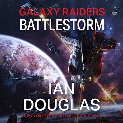 Galaxy Raiders: Battlestorm – omslag til lydbogen af Ian Douglas