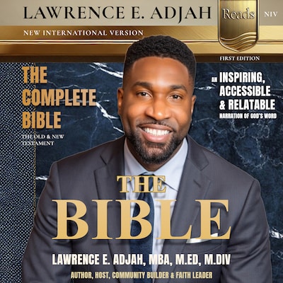 Lawrence E. Adjah Reads the Bible: New International Version (NIV): The Complete Bible – omslag van het luisterboek van Lawrence E. Adjah
