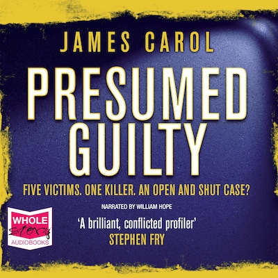 Presumed Guilty – omslag til lydbogen af James Carol