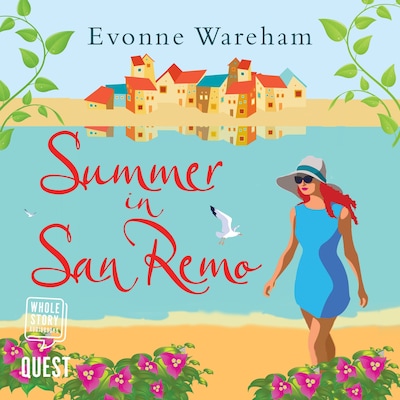 Summer in San Remo – omslag til lydbogen af Evonne Wareham