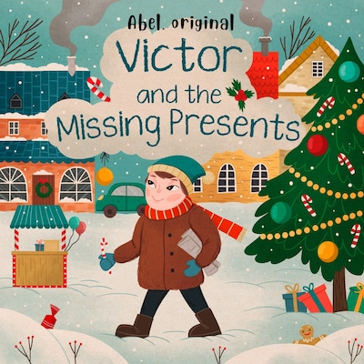 Victor and The Missing Presents – omslag til lydbogen af Abel Studios