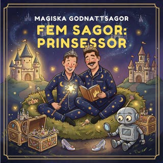 Fem sagor: prinsessor – omslag till ljudboken av Magiska Godnattsagor
