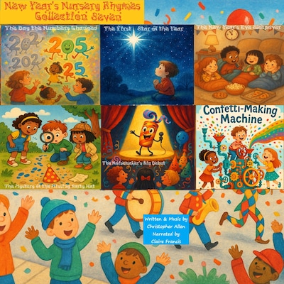 New Year's Nursery Rhymes Collection Seven – omslag til lydbogen af AI Voice Christopher  Allen