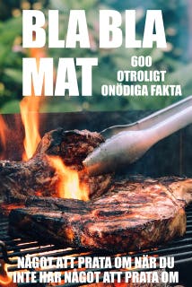 BLA BLA MAT : 500 onödiga fakta om mat – omslag till ljudboken av Nicotext Förlag