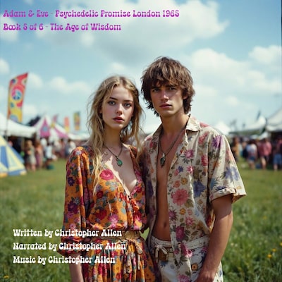 Adam & Eve - Psychedelic Promis London 1965 – omslag til lydbogen af AI Voice Christopher  Allen