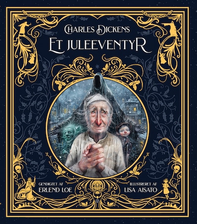 Et juleeventyr – omslag til lydbogen af Erlend Loe, Charles Dickens, Lisa Aisato