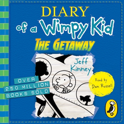 Diary of a Wimpy Kid: The Getaway (Book 12) – omslag til lydbogen af Jeff Kinney