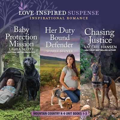 Mountain Country K-9 Unit Books 1-3 – omslag til lydbogen af Laura Scott, Sharee Stover, Valerie Hansen