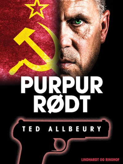 Purpur rødt – omslag til lydbogen af Ted Allbeury