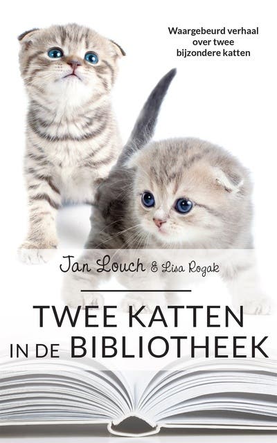 Twee katten in de bibliotheek – omslag van het luisterboek van Jan Louch