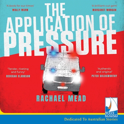 The Application of Pressure – omslag til lydbogen af Rachael Mead