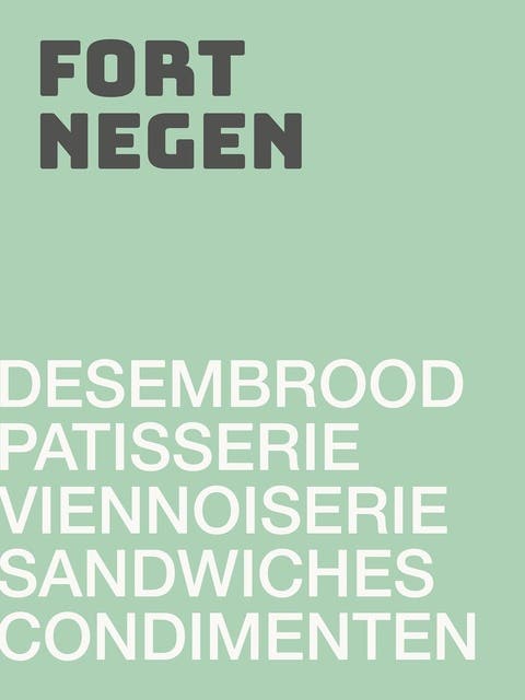 Fort Negen: desembroden, patisserie, viennoiserie, sandwiches, condimenten – omslag van het luisterboek van Maarten Langeslag