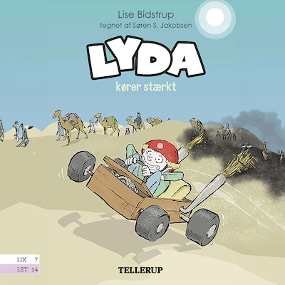 Lyda #5: Lyda kører stærkt – omslag til lydbogen af Lise Bidstrup
