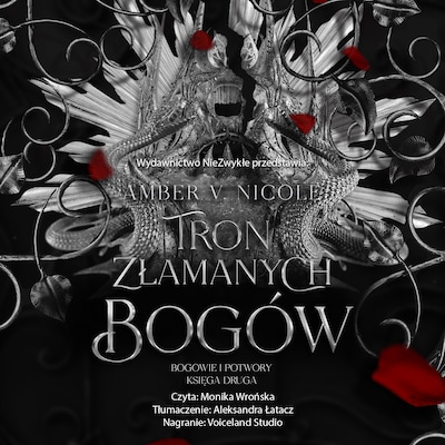 Tron złamanych bogów – okładka audiobooka, autor Amber V. Nicole