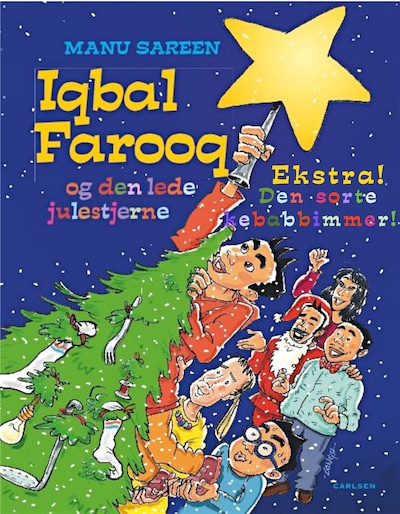 Iqbal Farooq - Den lede julestjerne & Den sorte kebabbimmer – omslag til lydbogen af Manu Sareen