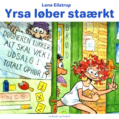Yrsa løber stærkt – omslag til lydbogen af Lena Eilstrup Rasmussen
