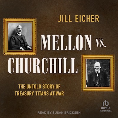 Mellon vs. Churchill – omslag til lydbogen af Jill Eicher