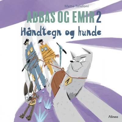 Abbas og Emir 2 – Håndtegn og hunde, Rød Læseklub – omslag til lydbogen af Mette Telefoni
