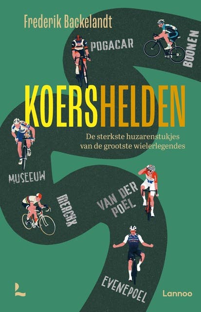 Koershelden: De sterkste huzarenstukjes van de grootste wielerlegendes – omslag van het luisterboek van Frederik Backelandt