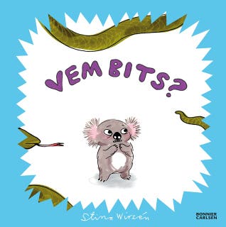 Vem bits? – omslag till ljudboken av Stina Wirsén