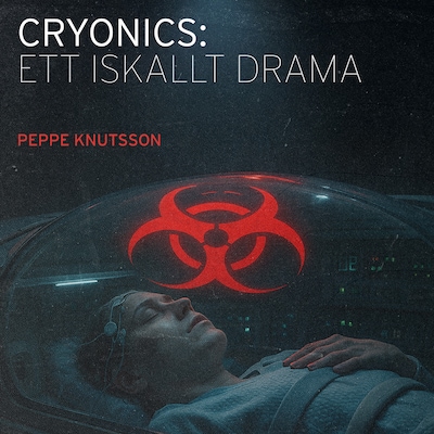 Cryonics: ett iskallt drama – omslag till ljudboken av Peppe Knutsson