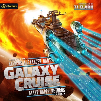 Galaxy Cruise: Many Happy Returns – omslag til lydbogen af Marcus Alexander Hart